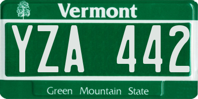 VT license plate YZA442