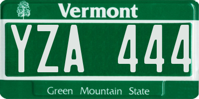 VT license plate YZA444