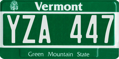 VT license plate YZA447