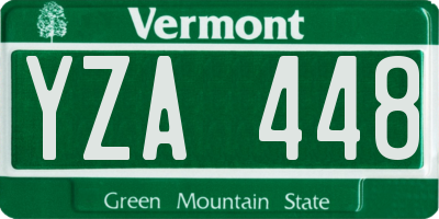VT license plate YZA448