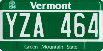 VT license plate YZA464