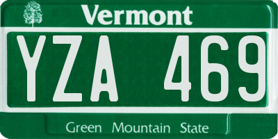 VT license plate YZA469