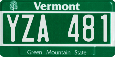 VT license plate YZA481