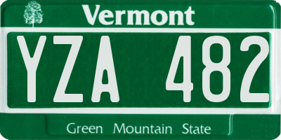 VT license plate YZA482