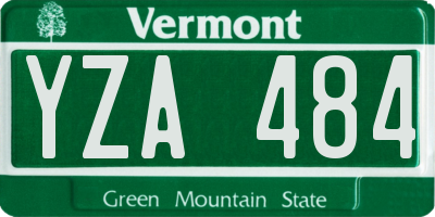 VT license plate YZA484