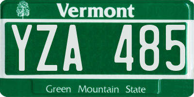 VT license plate YZA485