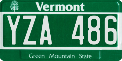 VT license plate YZA486
