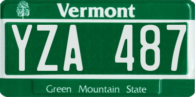 VT license plate YZA487
