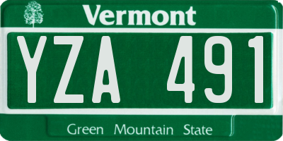 VT license plate YZA491