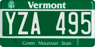 VT license plate YZA495
