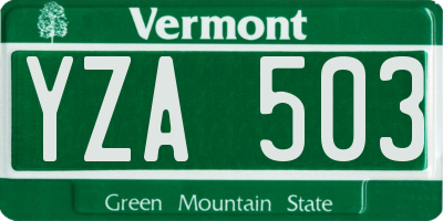 VT license plate YZA503