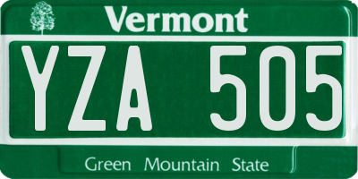 VT license plate YZA505