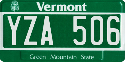 VT license plate YZA506