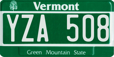 VT license plate YZA508
