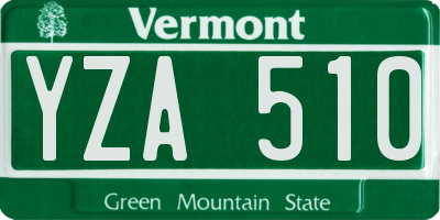 VT license plate YZA510