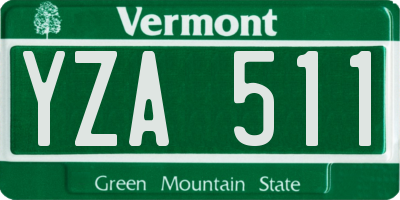 VT license plate YZA511