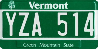 VT license plate YZA514