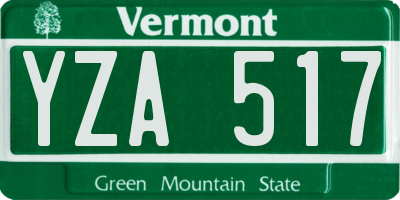VT license plate YZA517