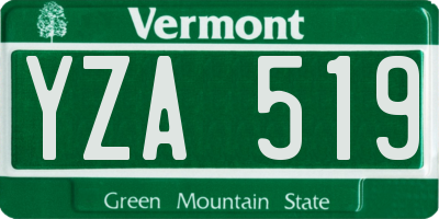 VT license plate YZA519