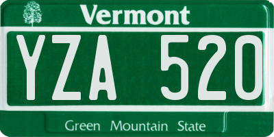 VT license plate YZA520