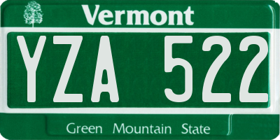 VT license plate YZA522