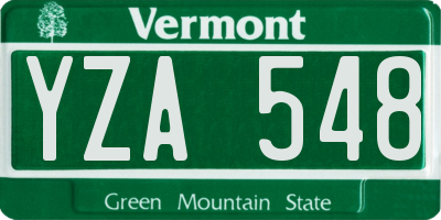 VT license plate YZA548