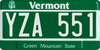 VT license plate YZA551