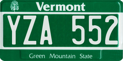 VT license plate YZA552