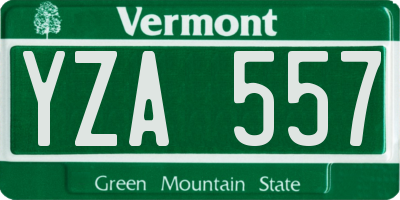 VT license plate YZA557