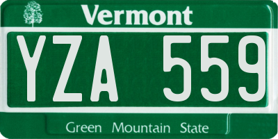 VT license plate YZA559
