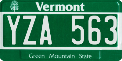 VT license plate YZA563