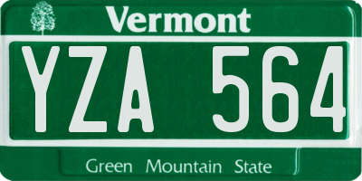 VT license plate YZA564