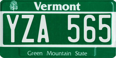 VT license plate YZA565