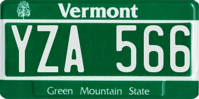 VT license plate YZA566
