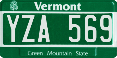 VT license plate YZA569