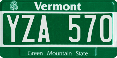 VT license plate YZA570