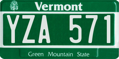 VT license plate YZA571
