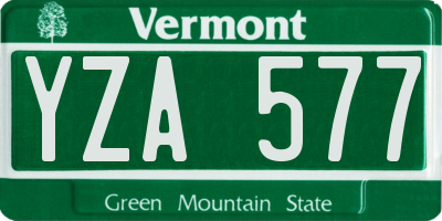 VT license plate YZA577