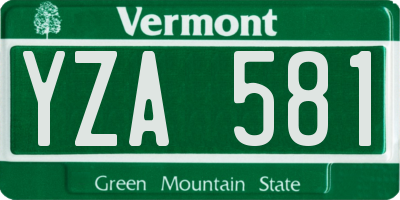 VT license plate YZA581