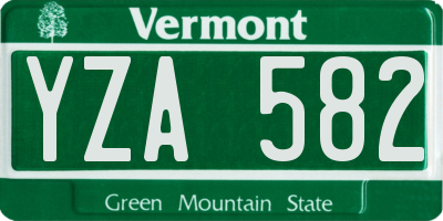 VT license plate YZA582