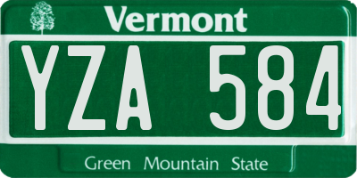 VT license plate YZA584