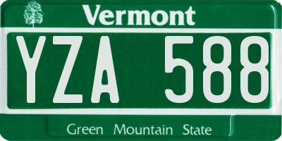 VT license plate YZA588