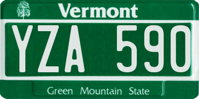 VT license plate YZA590