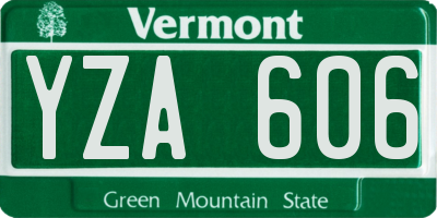 VT license plate YZA606