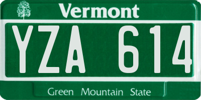VT license plate YZA614