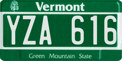 VT license plate YZA616