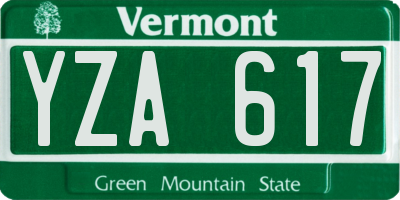 VT license plate YZA617