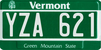 VT license plate YZA621