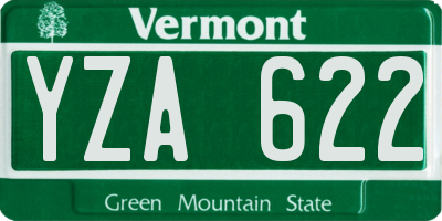 VT license plate YZA622