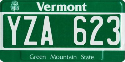 VT license plate YZA623